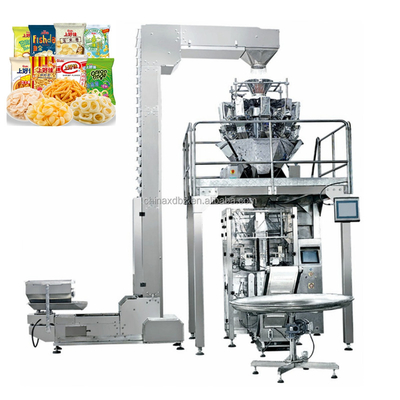 Food grade nut and snack food packaging machine with 10/12/14 head multihead weigher