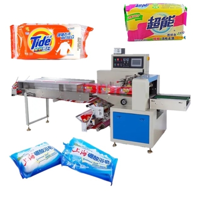 Adjustable Speed ​​Horizontal Pillow Bag Packaging Machine / Plastic Flow Wrapping Machine , Other Food Grade Ss304 Packaging Servo Motor 500mm